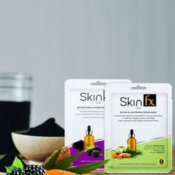 Skin Fx USA Set Of 2 De-Tan Lightening Hydrating and Detoxifying Serum Masks - 25 ml Each-1