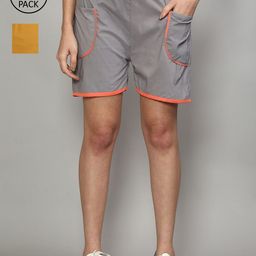 GRACIT Women Grey Running Shorts-image-111