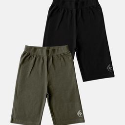 KiddoPanti Girls Pack Of 2 Mid Rise Cycling Sports Shorts-picture-36