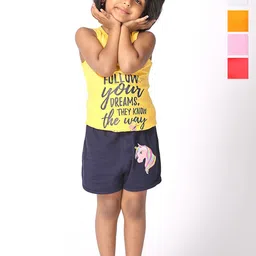 BAESD Girls Pack Of 5 Graphic Printed Cotton Shorts-image-27
