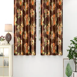 Homefab India Set of 2 Floral Room Darkening Window Curtain-image-86