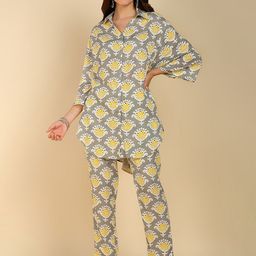 House Of Zelena Printed Shirt With Trousers Co-Ords-image-89