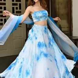 BAESD Dyed Semi-Stitched Lehenga & Unstitched Blouse With Dupatta-picture-23