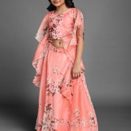 Aks Kids Girls Printed Ready To Wear Lehenga & Choli-image-48