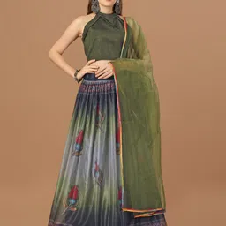 KALINI Semi-Stitched Lehenga & Unstitched Blouse With Dupatta-image-7