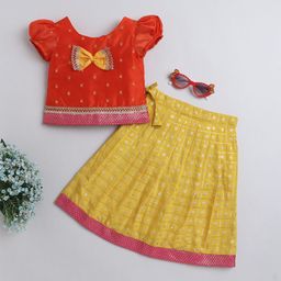 MANY FROCKS & Girls Foil Printed Lehenga With Blouse-picture-27