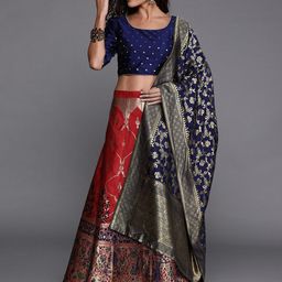 MANVAA Semi-Stitched Lehenga & Unstitched Blouse With Dupatta-picture-11