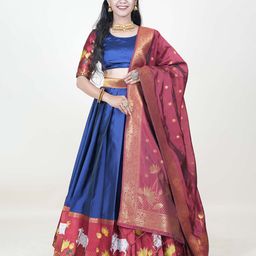 Fabcartz Printed Semi-Stitched Lehenga & Unstitched Blouse With Dupatta-picture-13