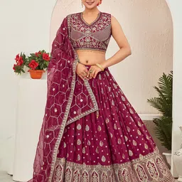 CHANSI Embroidered Ready To Wear Lehenga & Blouse With Dupatta-picture-22