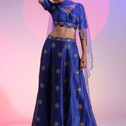 KUDI PATAKA Embroidered Thread Work Ready to Wear Lehenga & Blouse With Dupatta-image-36