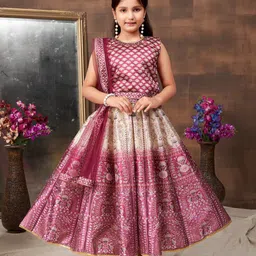 Aarika Girls Printed Beads and Stones Ready to Wear Lehenga & Blouse With Dupatta-picture-13