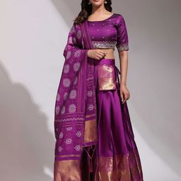 Fabcartz Embroidered Semi-Stitched Lehenga & Unstitched Blouse With Dupatta-picture-43