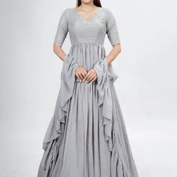 Fusionic Embroidered Thread Work Semi-Stitched Lehenga & Blouse With Dupatta-picture-35