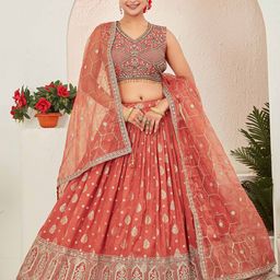 CHANSI Embroidered Ready To Wear Lehenga & Blouse With Dupatta-picture-23