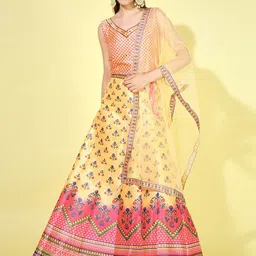 Chhabra 555 Printed Crop Top With Lehenga & Dupatta-picture-48