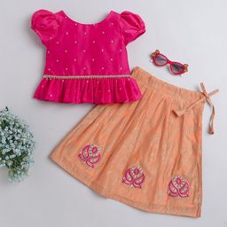 MANY FROCKS & Girls Beads Gotta Patti Embellished Lehenga With Blouse-picture-16