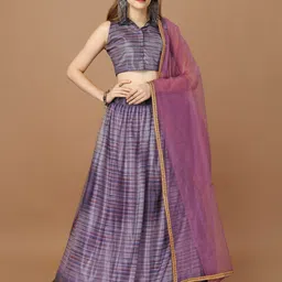KALINI Printed Semi-Stitched Lehenga & Unstitched Blouse With Dupatta-image-1