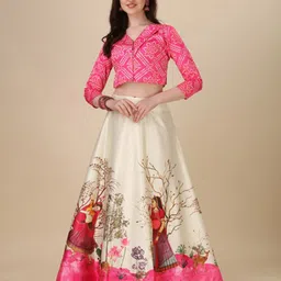 Kaizen TEXO FAB Printed Semi-Stitched Lehenga & Unstitched-picture-34