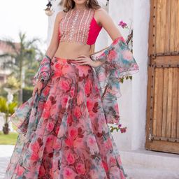 MABISH LUXE Embroidered Thread Work Ready to Wear Lehenga & Blouse With Dupatta-image-40