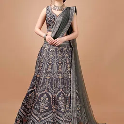 SAPTRANGI Printed Ready to Wear Lehenga & Blouse With Dupatta-picture-7