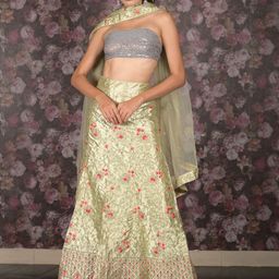ODETTE Embellished Sequinned Semi-Stitched Lehenga & Unstitched Blouse With Dupatta-image-83