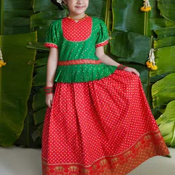 Tiber Taber Girls Printed Cotton Ready to Wear Lehenga Choli-53