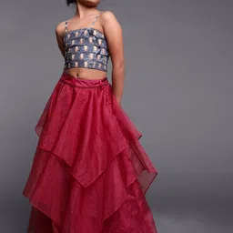 Aks Kids Girls Printed Ready To Wear Lehenga & Choli-picture-42