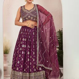CHANSI Embroidered Ready To Wear Lehenga & Blouse With Dupatta-49