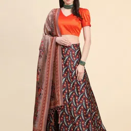 Kaizen TEXO FAB Printed Semi-Stitched Lehenga & Unstitched Blouse With Dupatta-picture-46