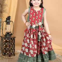 Kinder Kids Girls Printed Ready to Wear Lehenga-picture-23