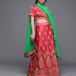 MANVAA Embellished Beads and Stones Semi-Stitched Lehenga & Unstitched Blouse With Dupatta-picture-18