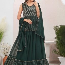Chandbaali Embroidered Sequinned Ready to Wear Lehenga & Blouse With Dupatta-picture-9