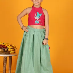 Jilmil Girls Embroidered Thread Work Ready to Wear Lehenga Choli-picture-13