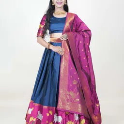 Fabcartz Printed Semi-Stitched Lehenga & Unstitched Blouse With Dupatta-picture-10