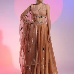 KUDI PATAKA Embroidered Mirror Work Ready to Wear Lehenga & Blouse With Dupatta-image-26