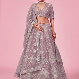Fusionic Embroidered Semi-Stitched Lehenga & Unstitched Blouse With Dupatta-picture-14
