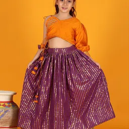 Jilmil Girls One Shoulder Ready to Wear Lehenga & Blouse With Dupatta-picture-23