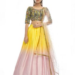 Fusionic Embroidered Semi-Stitched Lehenga & Unstitched Blouse With Dupatta-image-29