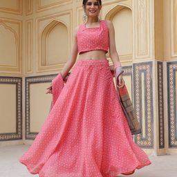 AKS Printed Square Neck Ready to Wear Lehenga & Blouse With Dupatta-picture-32