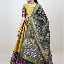 Fabcartz Semi Stitched Lehenga & Unstitched Blouse With Dupatta-17