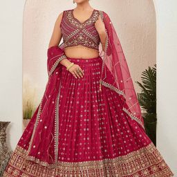 CHANSI Embroidered Ready to Wear Lehenga & Blouse With Dupatta-image-59