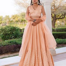Ragavi Embroidered V-Neck Satin Ready to Wear Lehenga & Blouse With Dupatta-picture-54