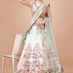 SAPTRANGI Printed Ready to Wear Lehenga & Blouse With Dupatta-picture-17