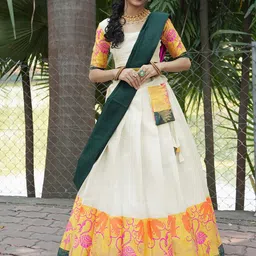 Fabcartz Woven Design Semi-Stitched Lehenga & Unstitched Blouse With Dupatta-picture-39