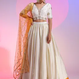 KUDI PATAKA Embroidered Ready to Wear Lehenga & Blouse With Dupatta-image-41