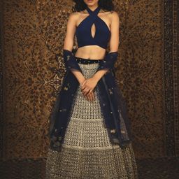 Nikita Vishakha Sequinned Made to Measure Lehenga & Blouse With Dupatta-picture-54