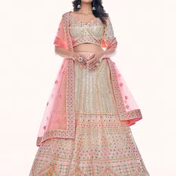 Fusionic Embellished Sequinned Semi-Stitched Lehenga & Unstitched Blouse With Dupatta-picture-9