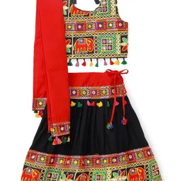 BANJARA INDIA Girls Embroidered Ready to Wear Cotton Lehenga & Blouse With Dupatta-picture-58