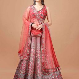 SAPTRANGI Printed Ready to Wear Lehenga & Blouse With Dupatta-image-33