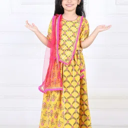 Kinder Kids Girls Printed Ready to Wear Lehenga & Blouse With Dupatta-image-18